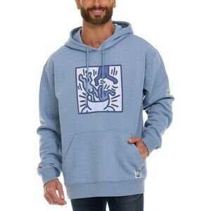 Keith Haring Men's M Graphic Hoodie Blue K1192